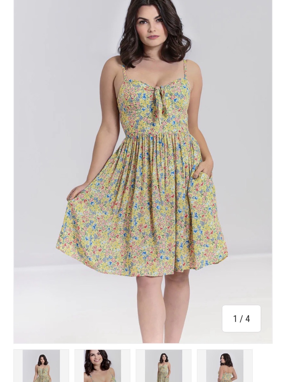 Rare boutique collectible Floral Tie-Front Sundress / swing dress